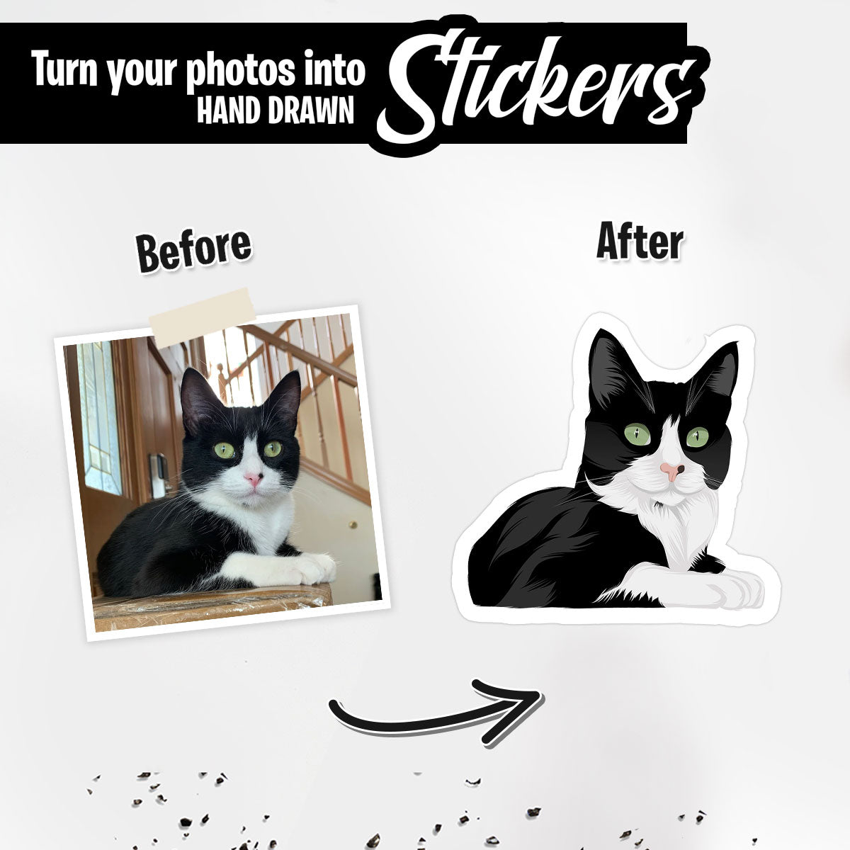 Custom Cat Portrait Stickers